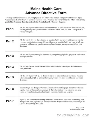 Free Maine Advance Form in PDF