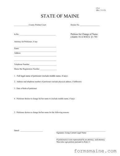 Free Maine Cn 1 Form in PDF