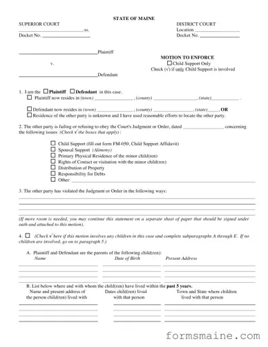 Free Maine Fm 070 Form in PDF